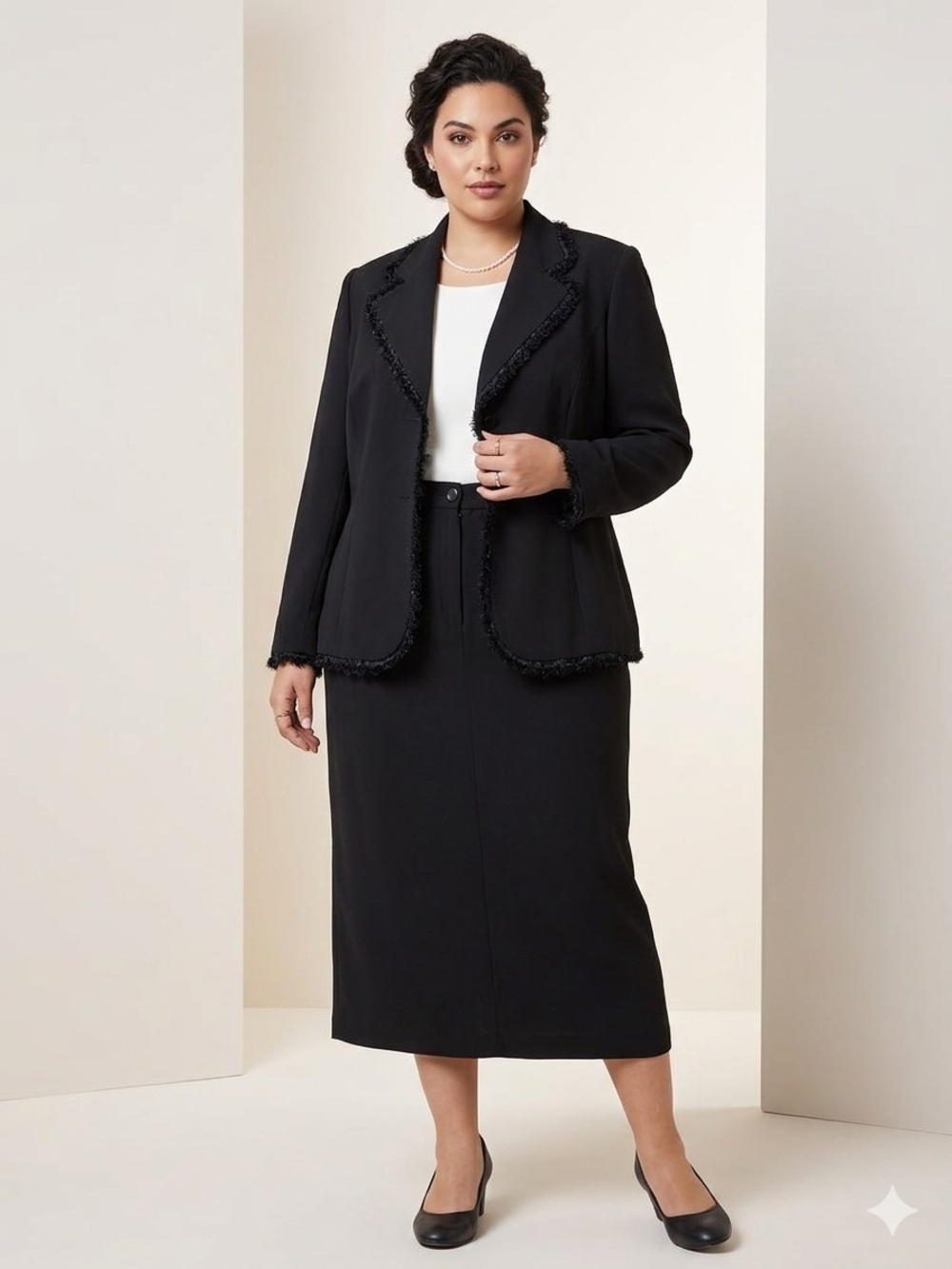 Harvé Benard Navy and Cream Lined Jacket